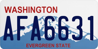 WA license plate AFA6631