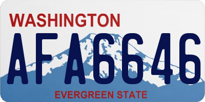 WA license plate AFA6646
