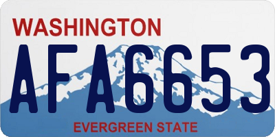 WA license plate AFA6653