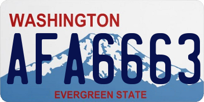 WA license plate AFA6663
