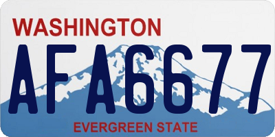 WA license plate AFA6677