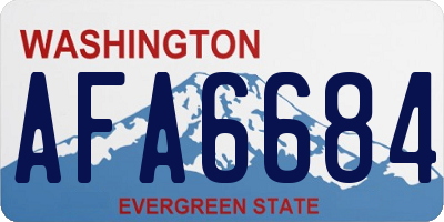 WA license plate AFA6684