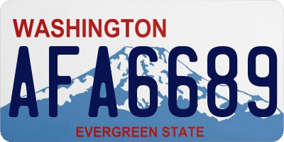 WA license plate AFA6689