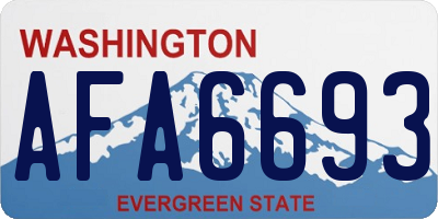 WA license plate AFA6693