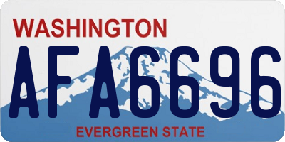WA license plate AFA6696