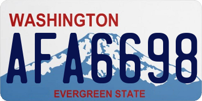 WA license plate AFA6698