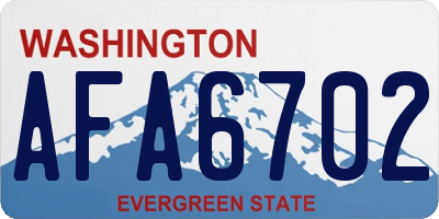 WA license plate AFA6702