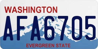 WA license plate AFA6705