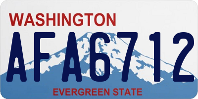 WA license plate AFA6712