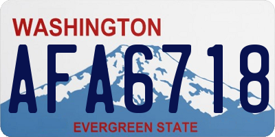 WA license plate AFA6718