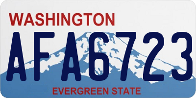 WA license plate AFA6723