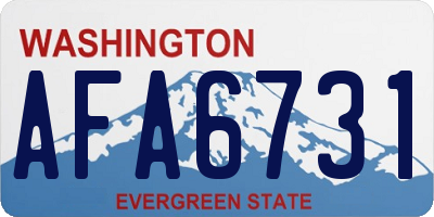 WA license plate AFA6731