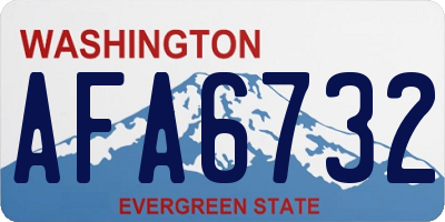 WA license plate AFA6732