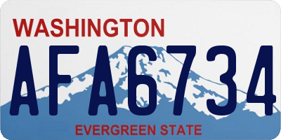 WA license plate AFA6734
