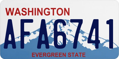 WA license plate AFA6741