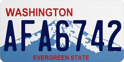 WA license plate AFA6742