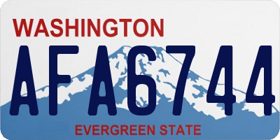 WA license plate AFA6744