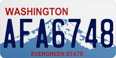 WA license plate AFA6748