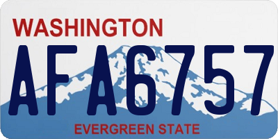 WA license plate AFA6757
