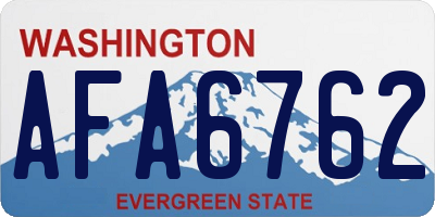 WA license plate AFA6762