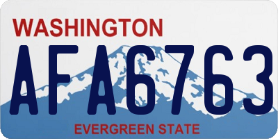 WA license plate AFA6763
