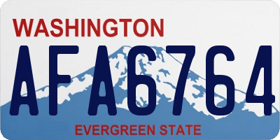 WA license plate AFA6764