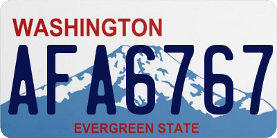 WA license plate AFA6767