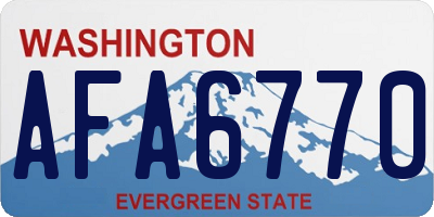 WA license plate AFA6770