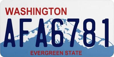 WA license plate AFA6781