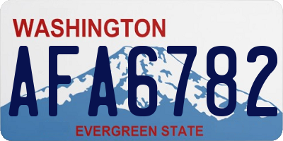 WA license plate AFA6782