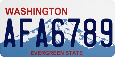 WA license plate AFA6789