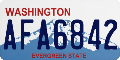 WA license plate AFA6842