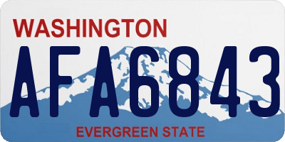 WA license plate AFA6843