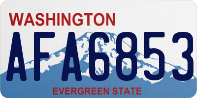 WA license plate AFA6853