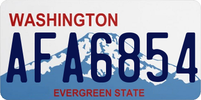 WA license plate AFA6854