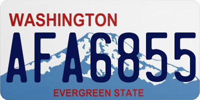 WA license plate AFA6855