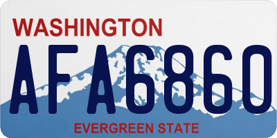WA license plate AFA6860