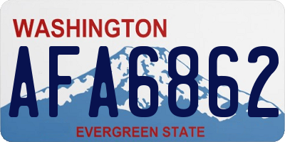 WA license plate AFA6862