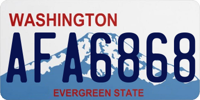 WA license plate AFA6868