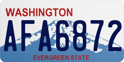 WA license plate AFA6872