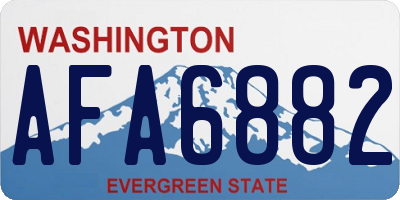 WA license plate AFA6882