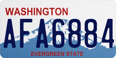 WA license plate AFA6884