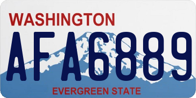 WA license plate AFA6889