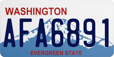 WA license plate AFA6891