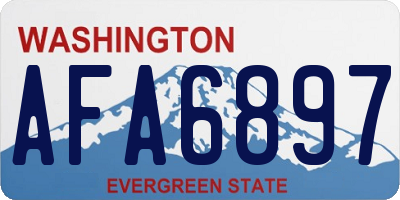 WA license plate AFA6897