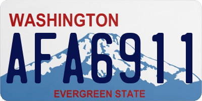 WA license plate AFA6911