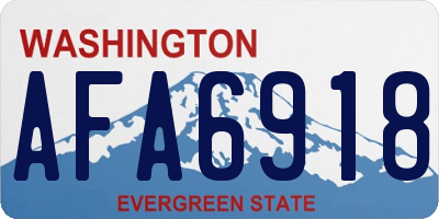 WA license plate AFA6918