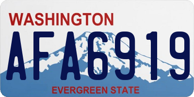 WA license plate AFA6919