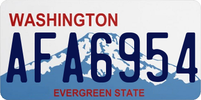 WA license plate AFA6954
