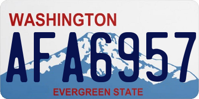 WA license plate AFA6957